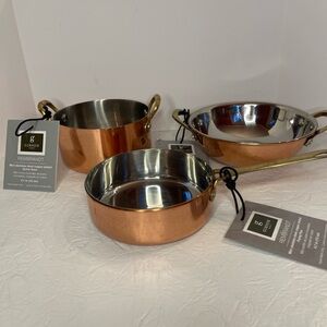 Gibson Rembrandt Mini Stainless/Copper Cookware Fry Pan, Dutch Oven, Serve Dish